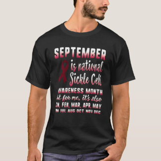 9月は国立鎌細胞認識度月 Tシャツ