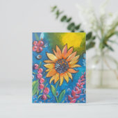 9月ひまわり葉書 ポストカード (スタンド正面)