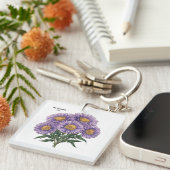 9月アスター誕生カカスタムーフローラアート キーホルダー (正面右)