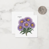 9月アスター誕生カカスタムーフローラアート ノートカード (正面/裏面インサイチュ)