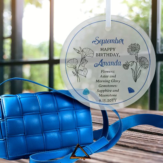 9月アスター | モーニンググローリー誕生日記念 ガラスオーナメント