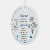 9月アスター | モーニンググローリー誕生日記念 ガラスオーナメント (正面左)