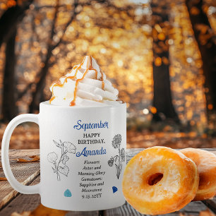 9月アスター モーニンググローリー誕生日記念 コーヒーマグカップ