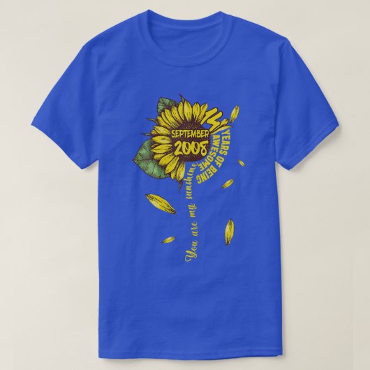 9月ガールズ2008 14thひまわり誕生日作 tシャツ (デザイン正面)