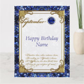 9月サファイア誕生日8.5 x 11 カード (正面)