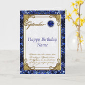 9月サファイア誕生石誕生日カード カード (黄色い花)