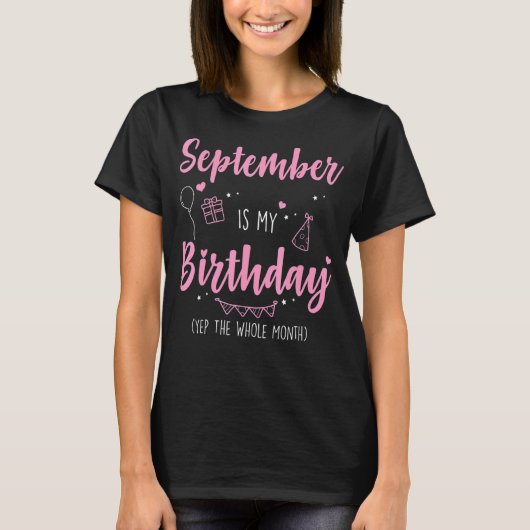 9月素晴らしは私の誕生日Yep全体の月 Tシャツ (正面)