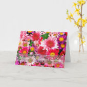 9月素晴らしピンクアスター誕生日 カード (黄色い花)