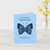 9月誕生ジェムストーンバタフライ – 孔雀王室の カード (黄色い花)