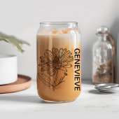 9月誕生フラワーアスター名前をカスタムする ガラス缶