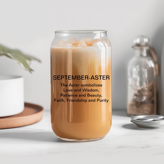 9月誕生フラワーアスター名前をカスタムする ガラス缶