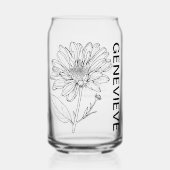 9月誕生フラワーアスター名前をカスタムする ガラス缶 (正面)