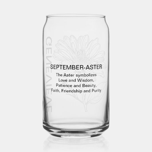 9月誕生フラワーアスター名前をカスタムする ガラス缶 (裏面)