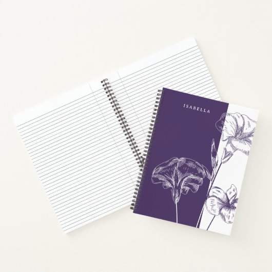 9月誕生フラワーモーニンググローリーパーソナライズされた ノートブック (内部)