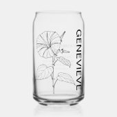 9月誕生フラワーモーニンググローリー名前をカスタムする ガラス缶 (正面)