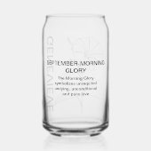 9月誕生フラワーモーニンググローリー名前をカスタムする ガラス缶 (裏面)