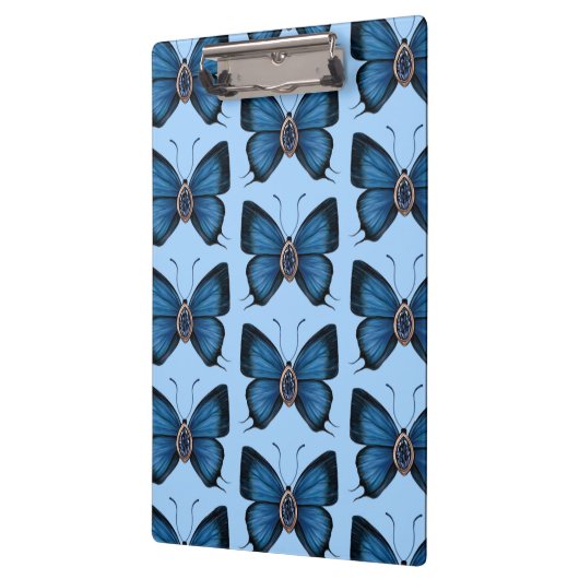 9月誕生ブルーサファイアバタフライパターン クリップボード (左)