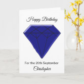 9月誕生日カード – サファイア カード (黄色い花)