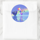 9月誕生日サファイヤハート ラウンドシール (バッグ)