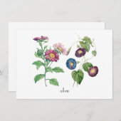 9月誕生日ヴィンテージフラワーフラットノートカード ノートカード (正面/裏面)