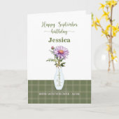 9月誕生日誕生月花アスター カード (黄色い花)