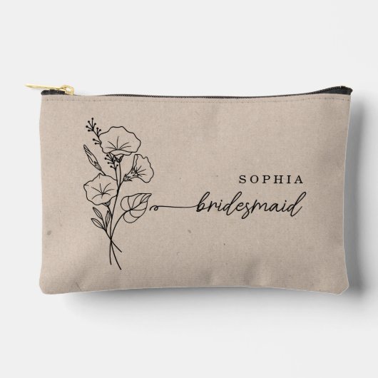 9月誕生月の花嫁パーソナライズされた付き アクセサリーポーチ (正面)