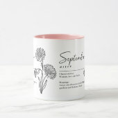 9月誕生月フラワーアスターのミニマリスト マグカップ (中央)