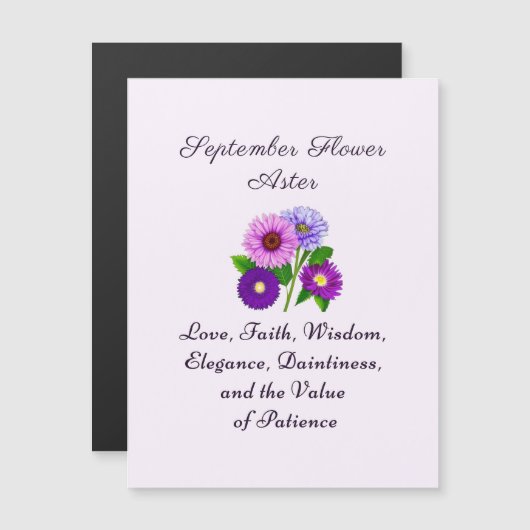 9月誕生月フラワーアスターパーソナライズされた (正面/裏面)