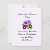 9月誕生月フラワーアスターパーソナライズされた (正面)