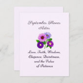 9月誕生月フラワーアスターパーソナライズされた (正面/裏面)