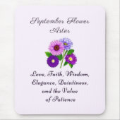 9月誕生月フラワーアスターパーソナライズされた マウスパッド (正面)