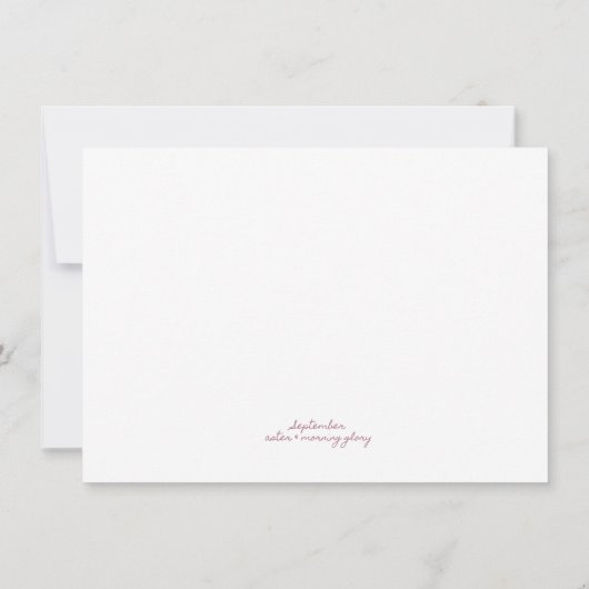 9月誕生月フラワーフラットノートカード ノートカード (裏面)