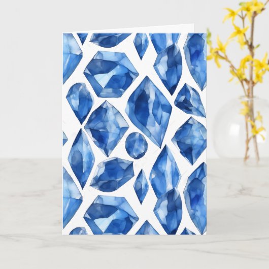 9月誕生石サファイア誕生日カード カード (黄色い花)