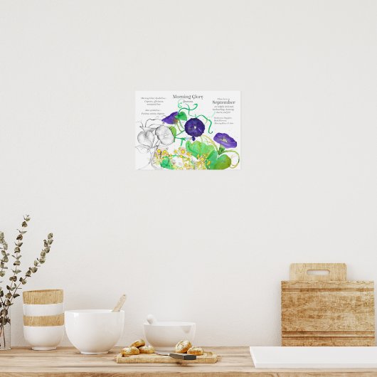 9月誕生花の言語 ポスター (キッチン)