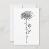 9月誕生花の誕生日カード、アスター ノートカード (正面)