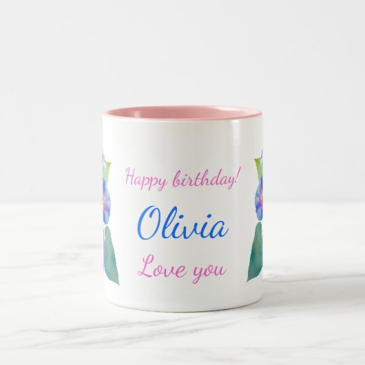 9月誕生花ギフト朝顔 ツートーンマグカップ (中央)