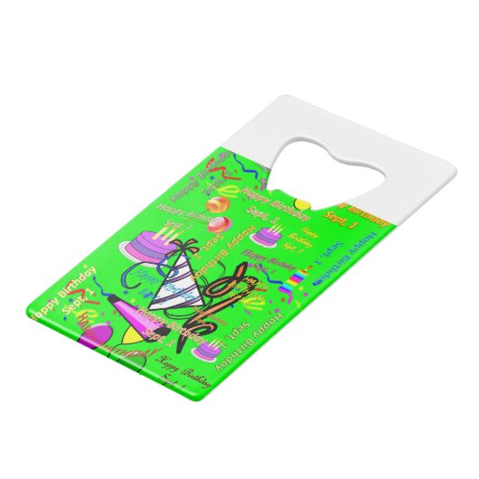 9月1日子供の誕生日 クレジットカード栓抜き (正面アングル)