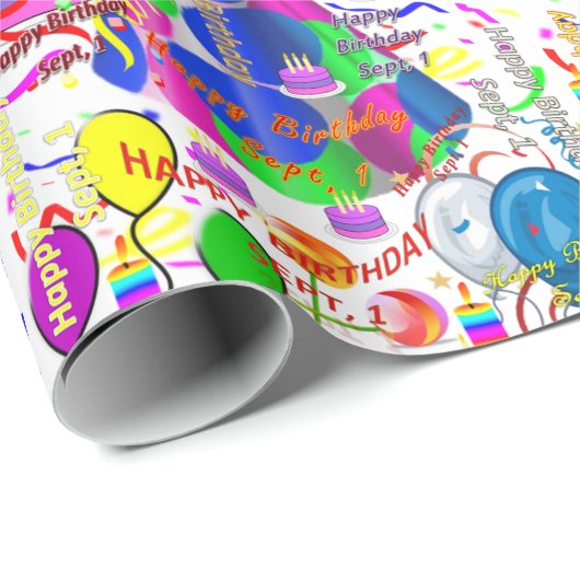 9月1日誕生日ギフト包装紙 ラッピングペーパー (ロールコーナー)