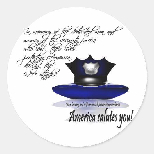 9月11日世界貿易センター攻撃ステッカー ラウンドシール (正面)