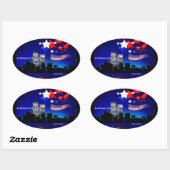 9月11日落ちた記念ステッカーの記憶 楕円形シール (シート)