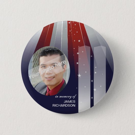 9月11日- 9/11のWTCの記念の写真ピン 缶バッジ (正面)