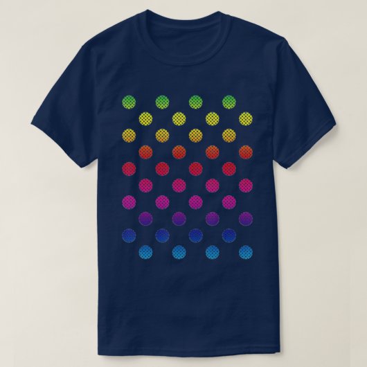 9月15日ドット数々のデイカラー虹ポルカ堂 Tシャツ (デザイン正面)