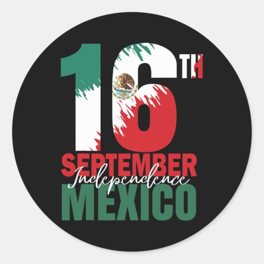 9月16日メキシコ独立記念日シャツメシ ラウンドシール (正面)