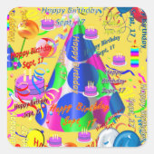 9月17日子供の誕生日シール スクエアシール (正面)