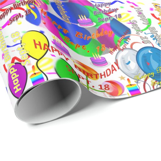 9月18日誕生日ギフト包装紙 ラッピングペーパー (ロールコーナー)