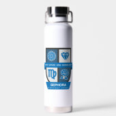 9月1-22日生まれのあなたのためのVirgo Birthday Crest™ ウォーターボトル (背面)