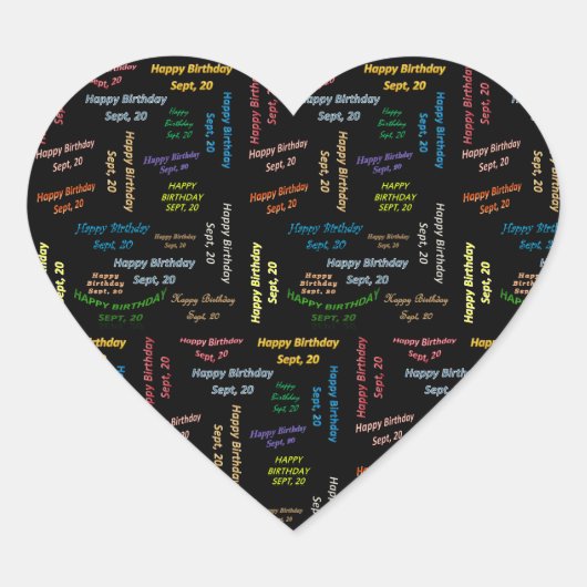 9月20日誕生日シール ハートシール (正面)