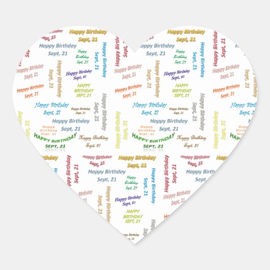 9月21日誕生日シール ハートシール (正面)