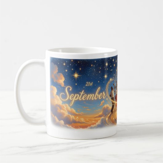9月21日 — 星の下で踊る夜のマグカップ コーヒーマグカップ (左)