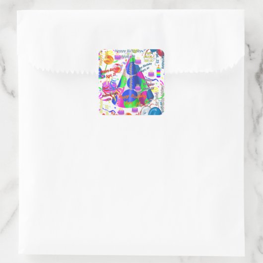 9月25日子供の誕生日シール スクエアシール (バッグ)